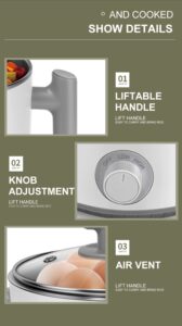 Mini viryklė Sonifer SF-1505 – 1,2 l talpa su garinimo indeliu