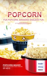Popkornų aparatas Sonifer SF-4015 – skaidrus dangtis ir non-stick paviršius - Image 2