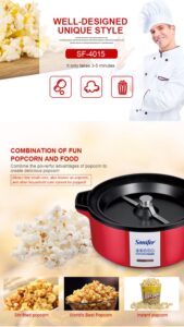 Popkornų aparatas Sonifer SF-4015 – skaidrus dangtis ir non-stick paviršius - Image 3